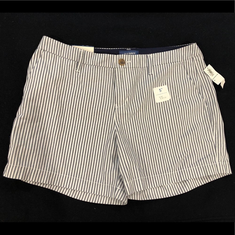 Old Navy Blue and White Striped Shorts